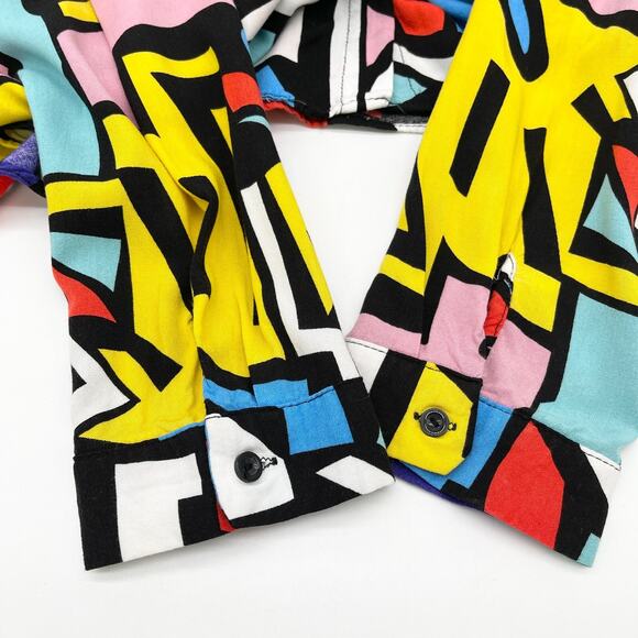 VTG Big Dart Womens Top Size US 10 Geometric Pop Art 90s Retro Maximalist Rayon - Picture 9 of 11